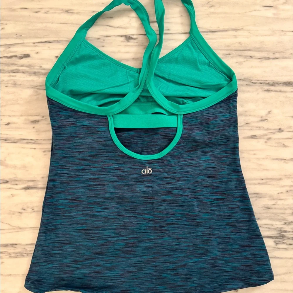 Alo Teal and Green Strappy Sports Tank Top - Picture 2 of 2